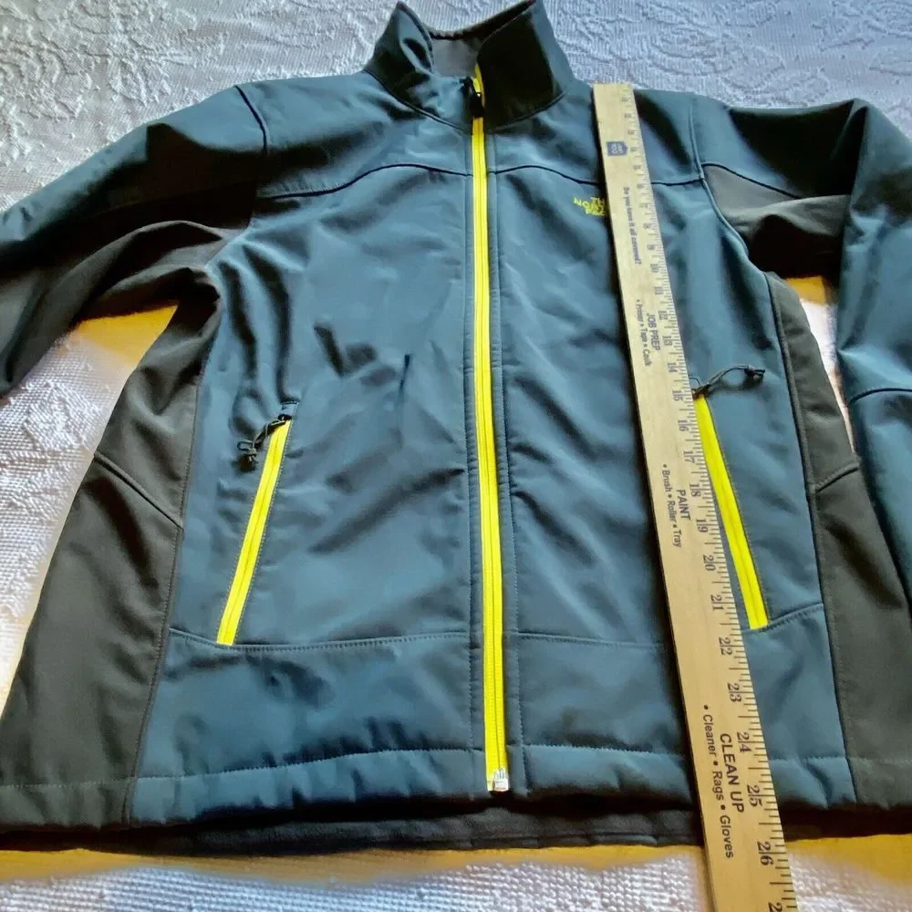 North Face Coat Jacket Men's‎ Sz S Thick Fuzzy Lining Gray And Blue Nice J